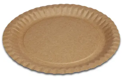 Talíře papírové Kraft mělké 23cm 100ks