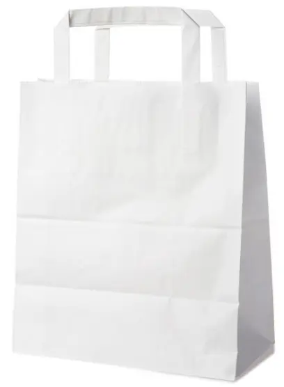 Papírové tašky 18x8x22cm bílé 50ks