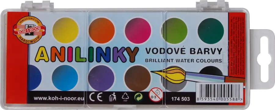 Barvy vodové Brilliant velké 12 barev