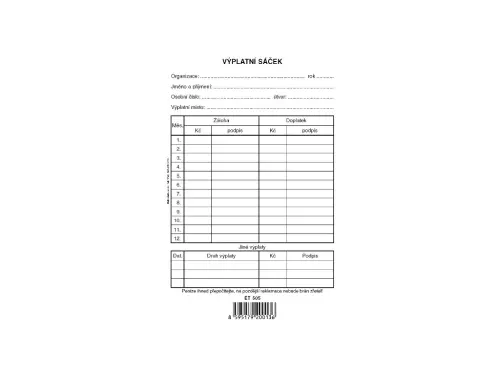 Sáček výplatní oboustranný