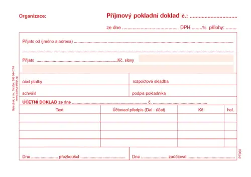 Příjmový pokladní doklad i pro podvojné účetnictví přímopropisovací