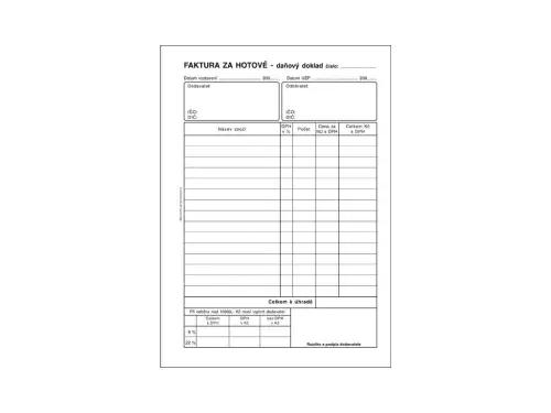 Faktura A5 SP za hotové