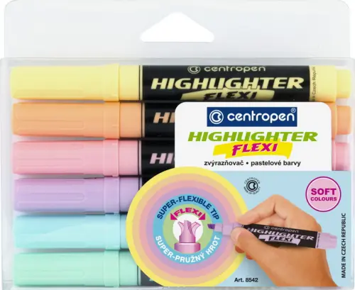 Zvýrazňovač 8542 Flexi pastel sada 6ks