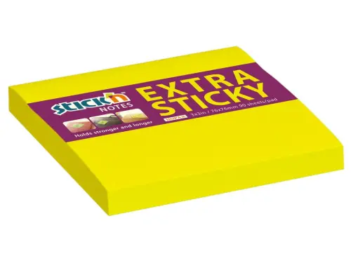 Blok samolepicí 76x76 silně lepicí neon žlutý