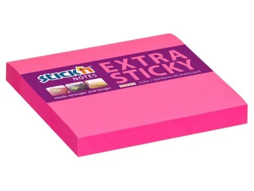 Blok samolepicí 76x76 silně lepicí neon růžový