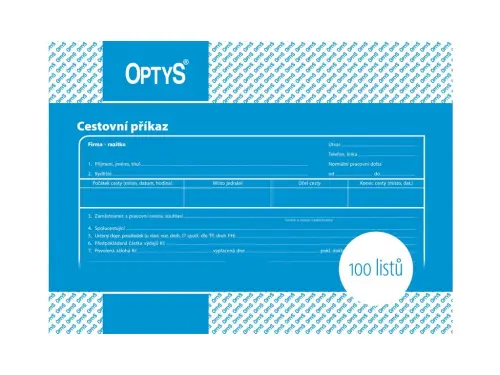 Příkaz cestovní A5 (100 listů)