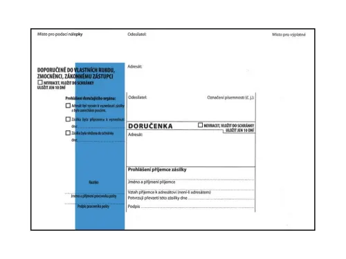 Dodejka B6 modrá s poučením 1000 ks potisk