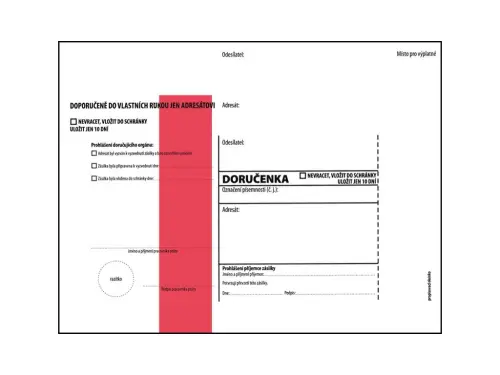 Dodejka C5 červená s poučením 1000 ks potisk