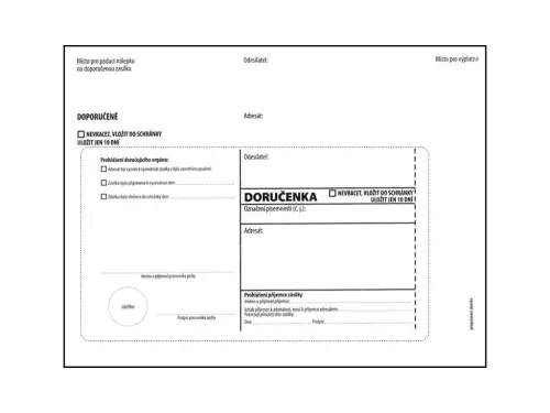 Dodejka C5 bílá s poučením 1000 ks potisk