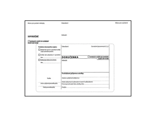 Dodejka B6 bílá s poučením 1000 ks potisk