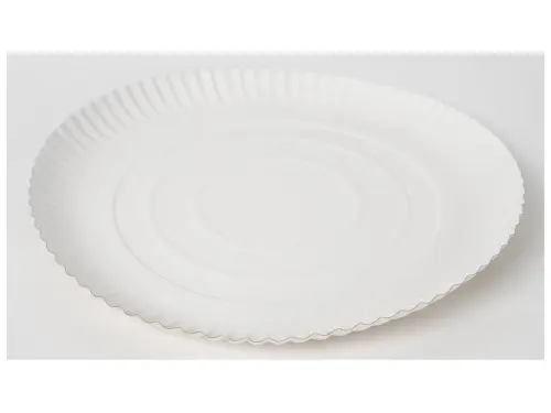 Talíř 23 cm papírový mělký bílý 100 ks