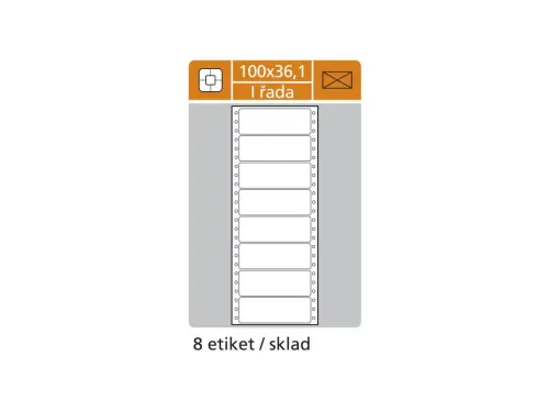 Etikety tabelační 100x36,1 mm 1 sloupec, 25 archů 200 etiket 8 řad