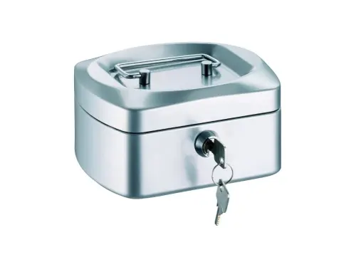 Pokladna kovová 155x120x80 mm stříbrná