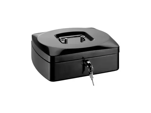 Pokladna kovová 255x200x90 mm černá