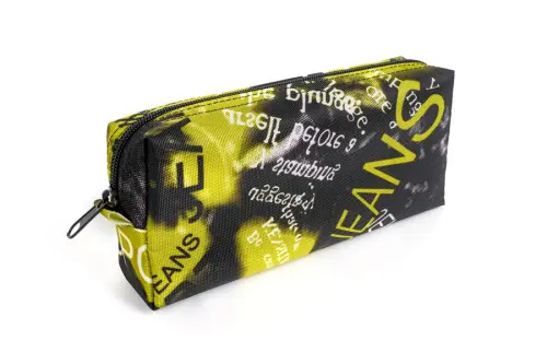 Penál etue se 2 zipy Jeans 2 zelený