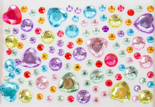 Kamínky samolepicí 02 srdce 10ks