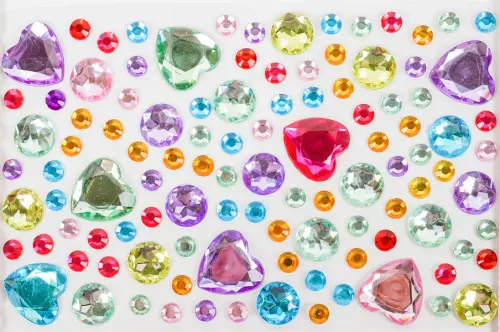 Kamínky samolepicí 02 srdce 10ks