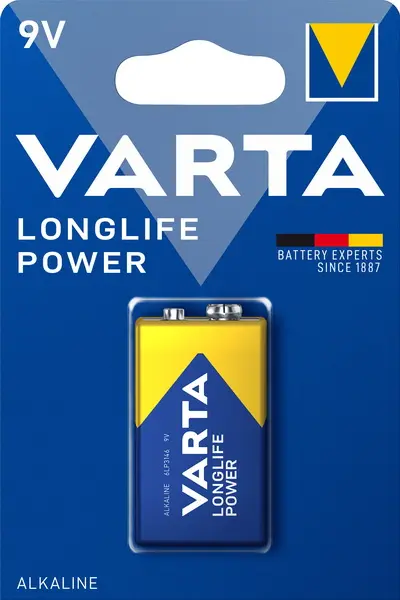 Baterie alkalické Varta Longlife Power 6LR61-9V(9V) 1ks
