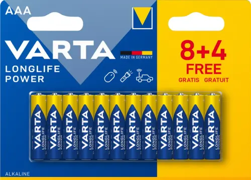 Baterie alkalické Varta Longlife Power LR03-AAA (1,5 V) 12ks