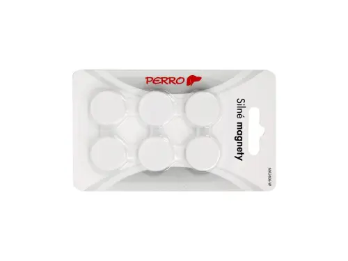 Magnety barevné 24 mm Perro MA2406 bílé 6 ks