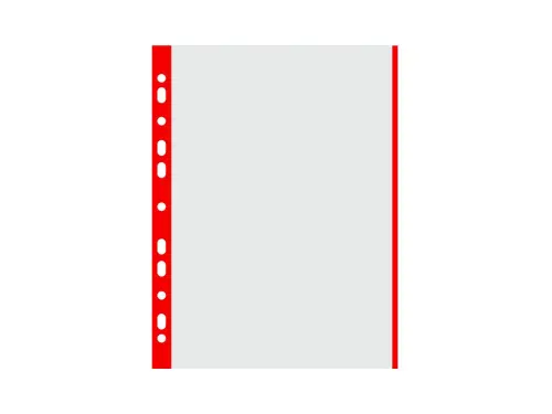 Obal Euro A4 40 mic. červený okraj 100 ks