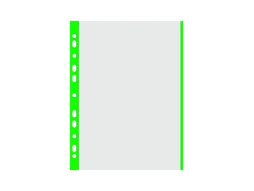 Obal Euro A4 40 mic. zelený okraj 100 ks