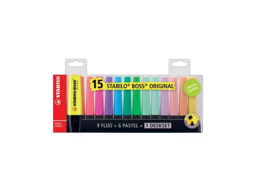 Zvýrazňovač Stabilo Boss Pastel sada 15 ks