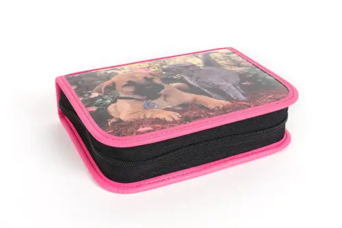 Penál se 2 klopami Pets 2 červený