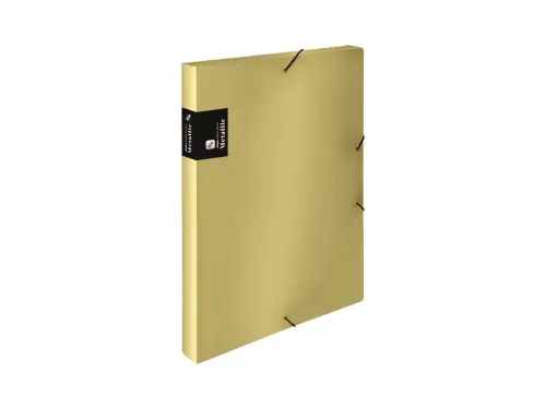 Krabice 3 klopá s gumou Metallic zlatá