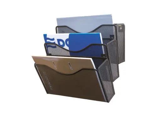 Odkladač nástěnný Office Set A4, 3 přihrádky, kovový černý