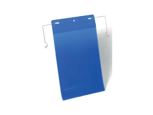 Kapsa závěsná s drátěným uchytem A4 na výšku modrá