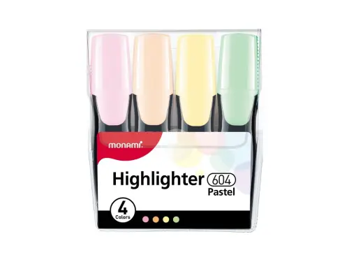 Zvýrazňovač Monami 604 sada 4 ks pastel