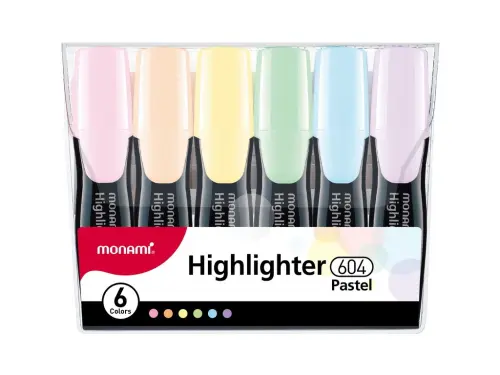 Zvýrazňovač Monami 604 sada 6 ks pastel