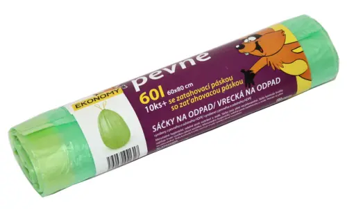 Odpadkové pytle zatahovací 60l zelené 10ks