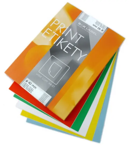 Etikety samolepicí kolečka bílé 100ks