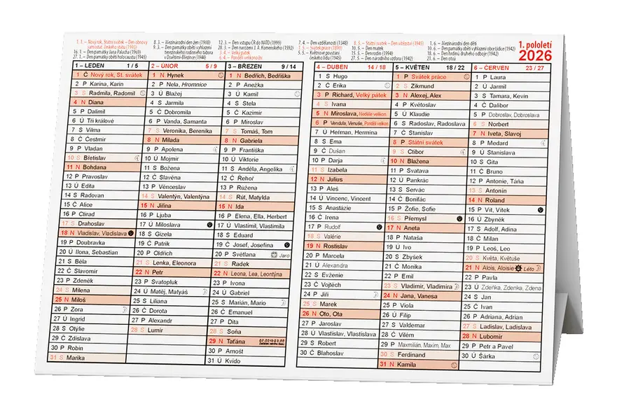 Kalendář stříškový