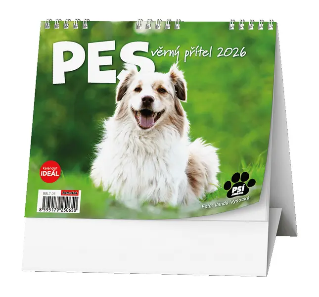 Kalendář stolní IDEÁL - Pes - věrný přítel /s psími jmény/