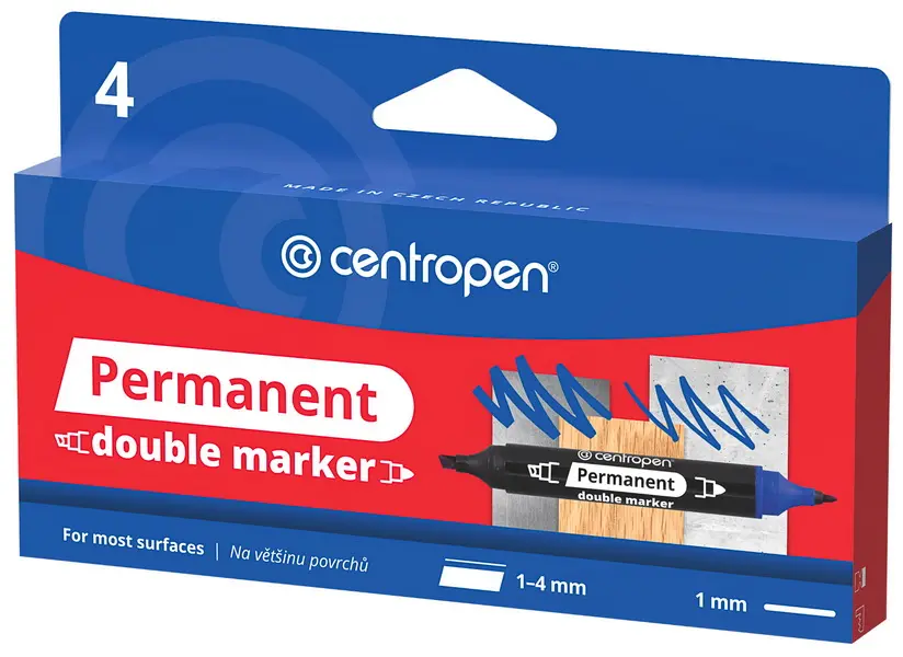 Značkovač nestíratelný 1666/4 sada 4 ks Double