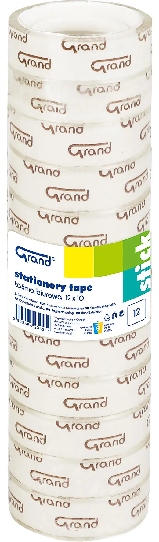 Páska lepicí 12 mm x 10 m věž 12 ks