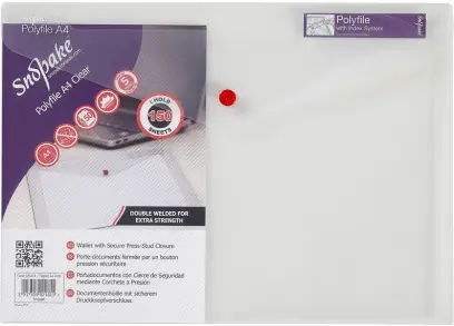 Obálka A4 s drukem Snopake čirá