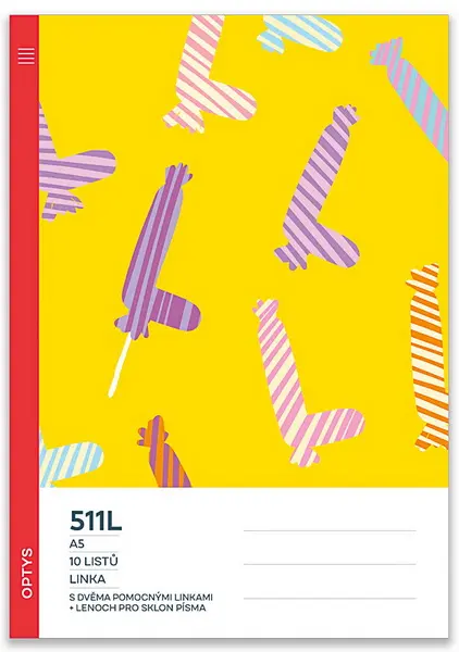 Sešit školní s lenochem pro sklon písma 511 L, 20 mm