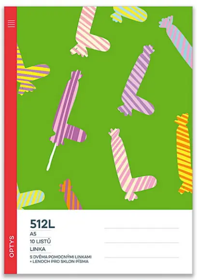 Sešit školní s lenochem pro sklon písma 512 L, 15 mm