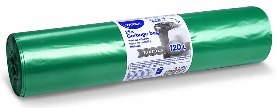 Pytel PE 700x1100 mm 120 l 50 mic. zelený 25 ks