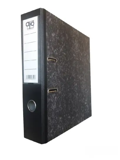 Pořadač pákový 75 mm mramor černý