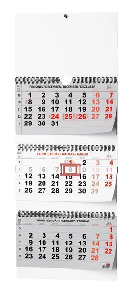 Kalendář nástěnný tříměsíční - skládaný (s mezinárodními svátky)