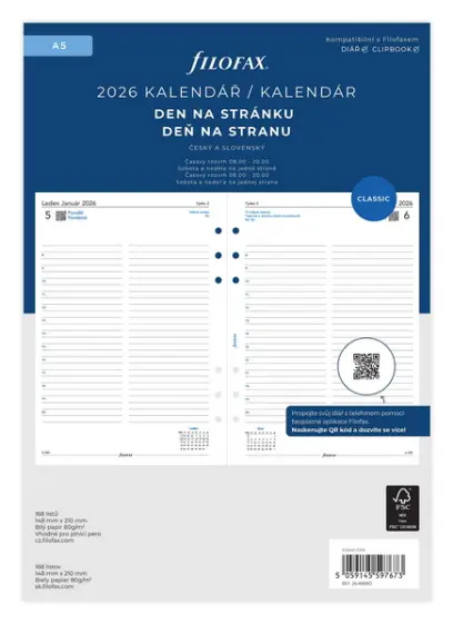 Diář filoFAX náplň denní A5