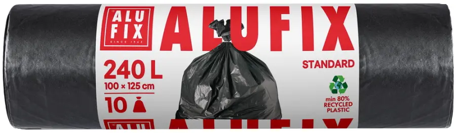 Odpadkové pytle Alufix 240 l, 100 x 125 cm, 35 mic., 10 ks v bal, HDPE