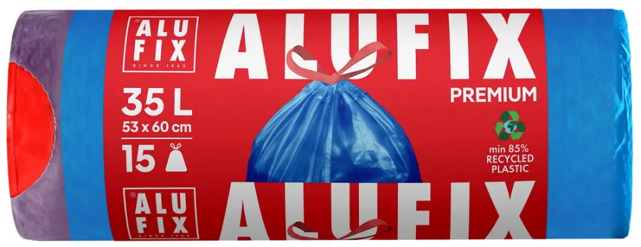 Odpadkové pytle Alufix zatahovací 35 l, 53 x 60 cm, 26 mic., 15 ks vbal.