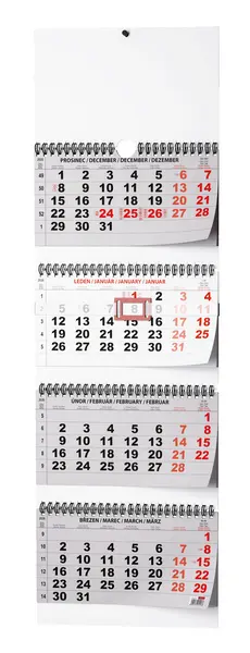 Kalendář nástěnný čtyřměsíční - skládaný (s mezinárodními svátky)