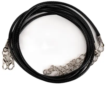 Šňůrka na výrobu náhrdelníku se zapínáním černá